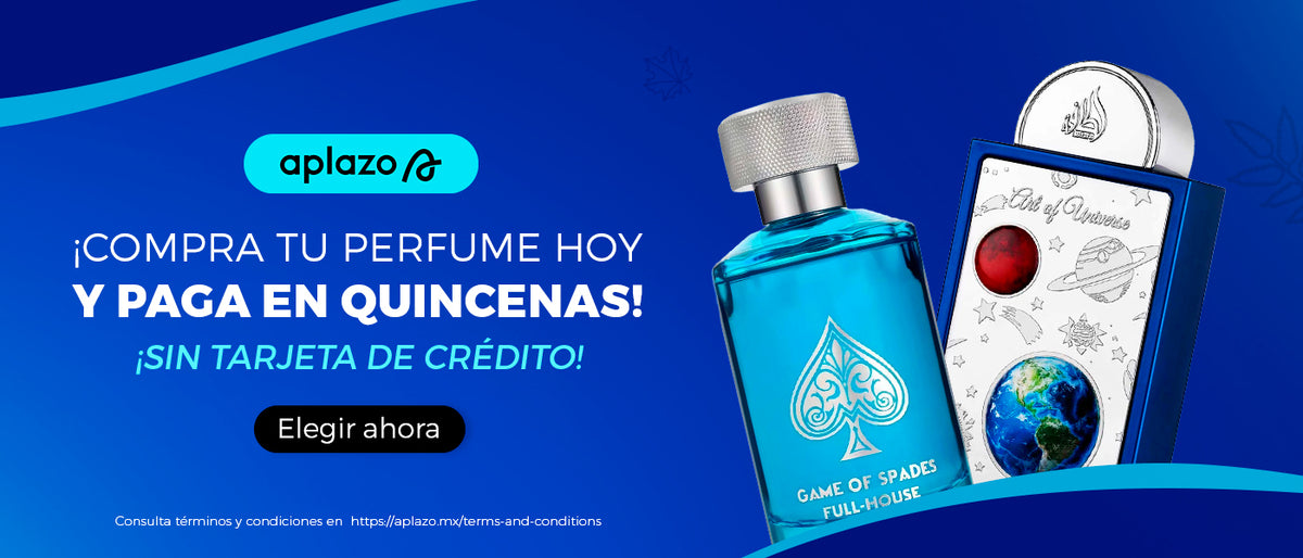 Compra tu perfume hoy y paga en quincenas con Aplazo, sin tarjeta de crédito