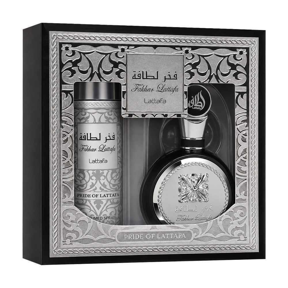 Lattafa Fakhar Black Estuche 2 Piezas Caballero EDP 100ml + Body Spray 200ml